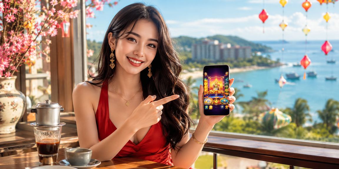 Người chơi tại Phú Quốc truy cập casino di động bên tách cà phê